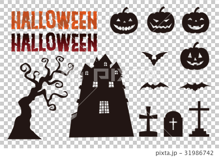 ハロウィン素材 カボチャ、コウモリ、お墓 ハロウィン素材 カボチャ、コウモリ、お墓 31986742