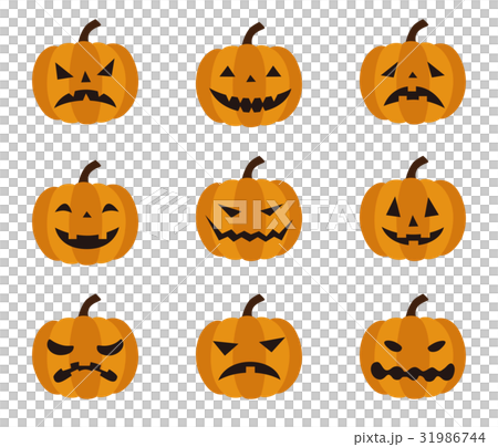 萬聖節南瓜與各種面部表情 31986744