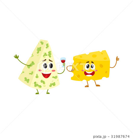 Funny cheese chunk character showing thumb up 31987674