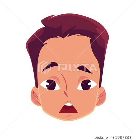Young man face, surprised facial expression 31987833