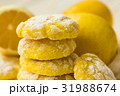 Sweet lemon cookies with powdered sugar 31988674