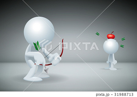 Archer shoot many green arrows missed target. 31988713