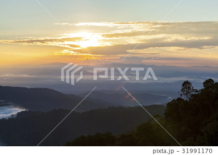 Beautiful natural in the morning on high mountain. 31991170