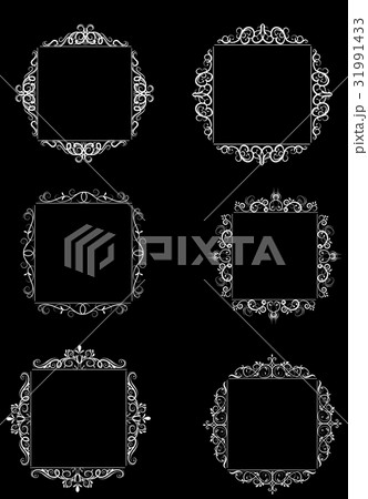 Vintage vector swirl frame set Vintage vector swirl frame set 31991433
