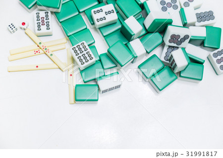 Mahjong the  east asia game on white background 31991817