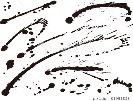 インク染み 墨のイラスト素材