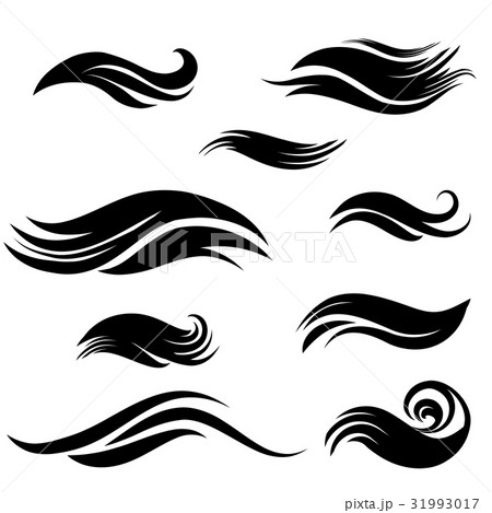 Wave elements. Swirl water splash sign silhouette 31993017