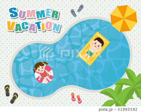 プールでくつろぐこどもたち 31993592
