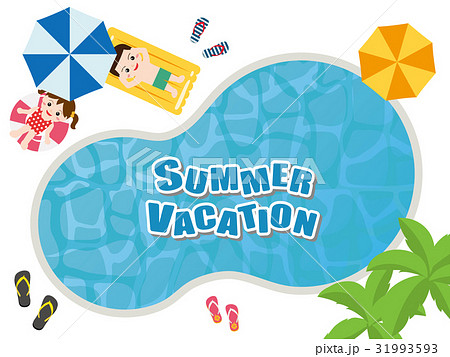 プールでくつろぐこどもたち 31993593