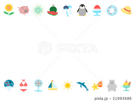 夏イメージ イラスト フレームのイラスト素材