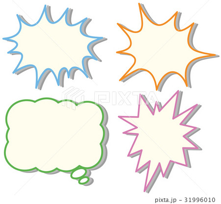 Four colorful speech bubble templates Four colorful speech bubble templates 31996010