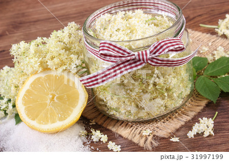 Elderberry flowers for preparing juice 31997199