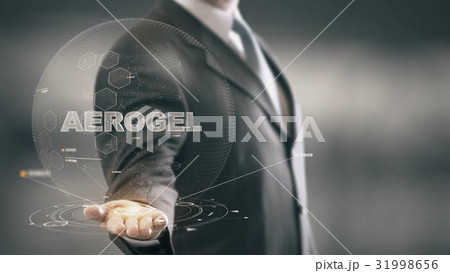 Aerogel with hologram businessman concept 31998656