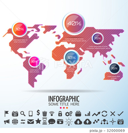 World Map Infographics Design Template 32000069