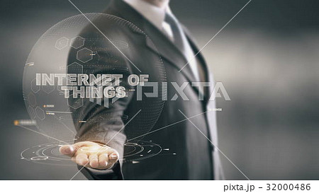 Internet of Things with hologram businessman 32000486