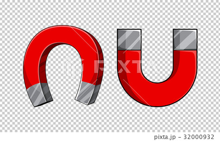 U shaped magnets on transparent background 32000932