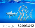 .Little fishes unite fight with big fish. 32003842