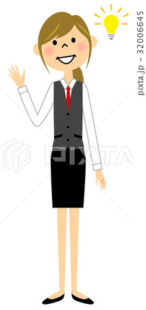 制服姿の女性 ひらめく 制服姿の女性 ひらめく 32006645