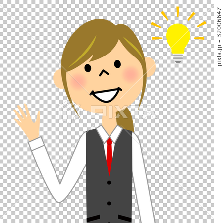 制服姿の女性　ひらめく 32006647