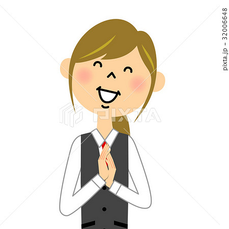 制服姿の女性　喜ぶ 32006648