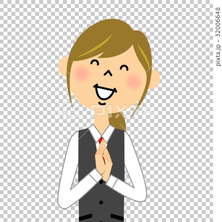 制服姿の女性　喜ぶ 32006648