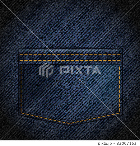 Texture of denim with a pocket. 32007163
