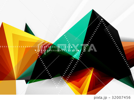 Vector low poly style 3d triangle line 32007456