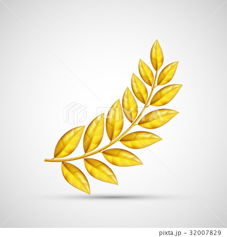 Icon gold olive branch. Symbol of victory 32007829