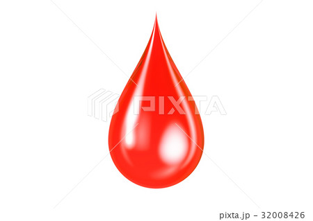 Blood drop closeup, 3D rendering Blood drop closeup, 3D rendering 32008426