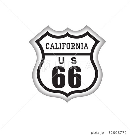 Travel USA road. Route 66 sign, California icon 32008772