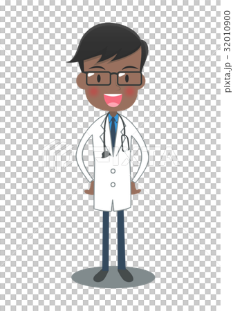 穿著白色服裝的醫生把手放在他的背上 穿著白色服裝的醫生把手放在他的背上 32010900