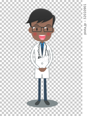 White coat doctor in front of hand White coat doctor in front of hand 32010901