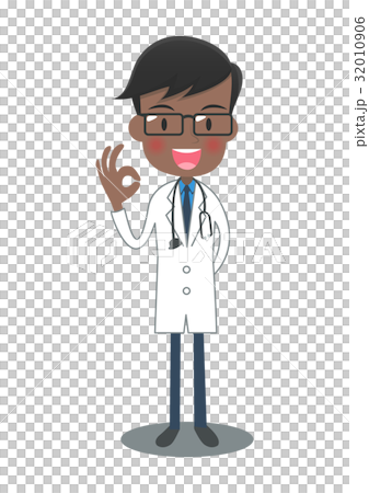 Doctor in white coat of OK sign Doctor in white coat of OK sign 32010906