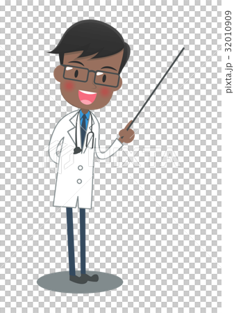 White coat doctor explained with a command stick 32010909
