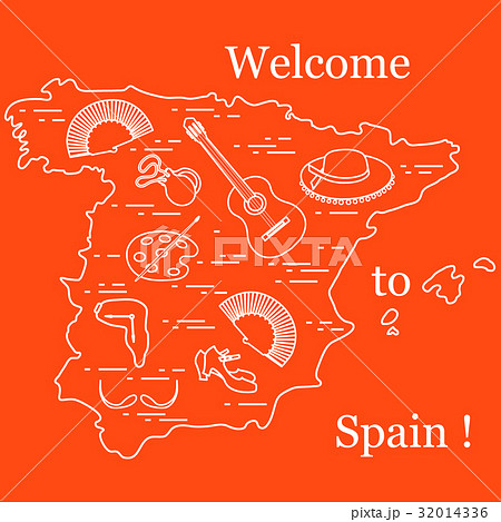 Vector with various symbols of Spain Vector with various symbols of Spain 32014336