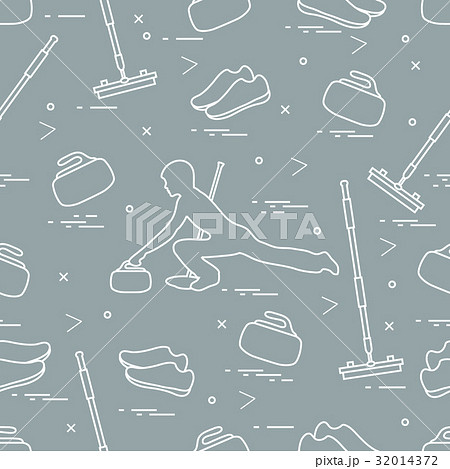Vector pattern of different objects curling sport. Vector pattern of different objects curling sport. 32014372