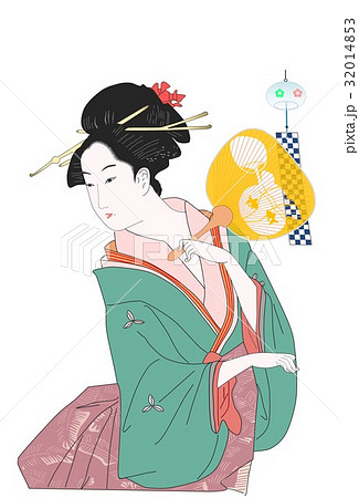 青楼芸者ーうちわ 32014853