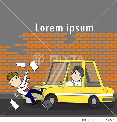 Businessman driving a car on the street. Businessman driving a car on the street. 32015657