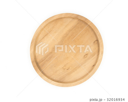 Wooden dish on white background 32016934