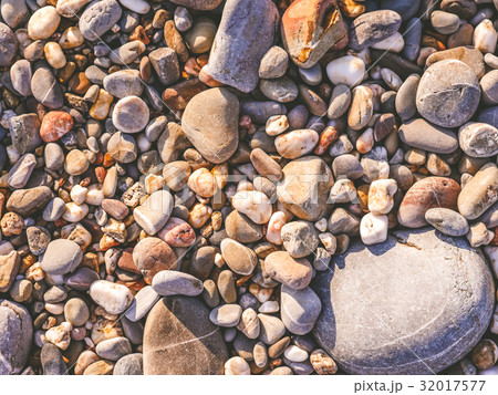 Stones on the beach,Pebbles as abstract background 32017577