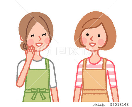 笑顔で話す二人の女性のイラスト素材 32018148 Pixta