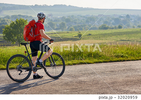 Ecotourism in Europe. Bicycle race in the country. Ecotourism in Europe. Bicycle race in the country. 32020959