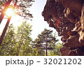 Rock climber girl. Young girl extreme climber  32021202