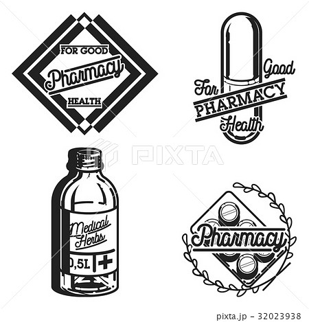 Color vintage pharmacy emblems Color vintage pharmacy emblems 32023938