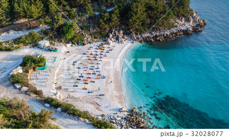 Marble beach (Saliara beach). Thassos, Greece 32028077