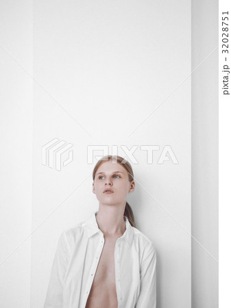 Portrait of red hair fashion model test shooting 32028751