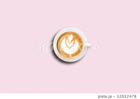 Coffee latte art on color background , coffee concept , coffee idea Coffee latte art on color background , coffee concept , coffee idea 32032478