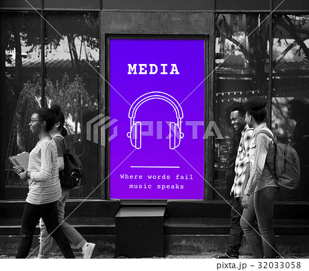 Music Audio Headphones Sign Symbol Music Audio Headphones Sign Symbol 32033058