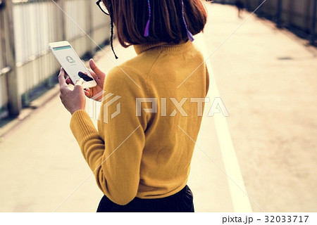 Woman Hand Holding Camera Outdoors Travel Wanderlust 32033717