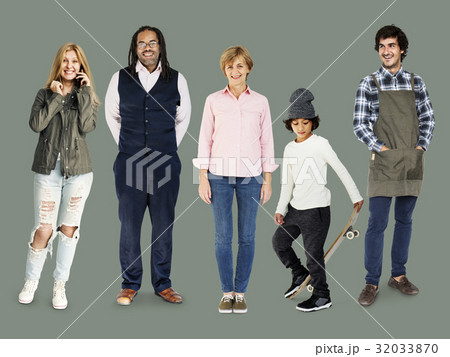 Diversity People Set Gesture Standing Together Studio Isolated Diversity People Set Gesture Standing Together Studio Isolated 32033870